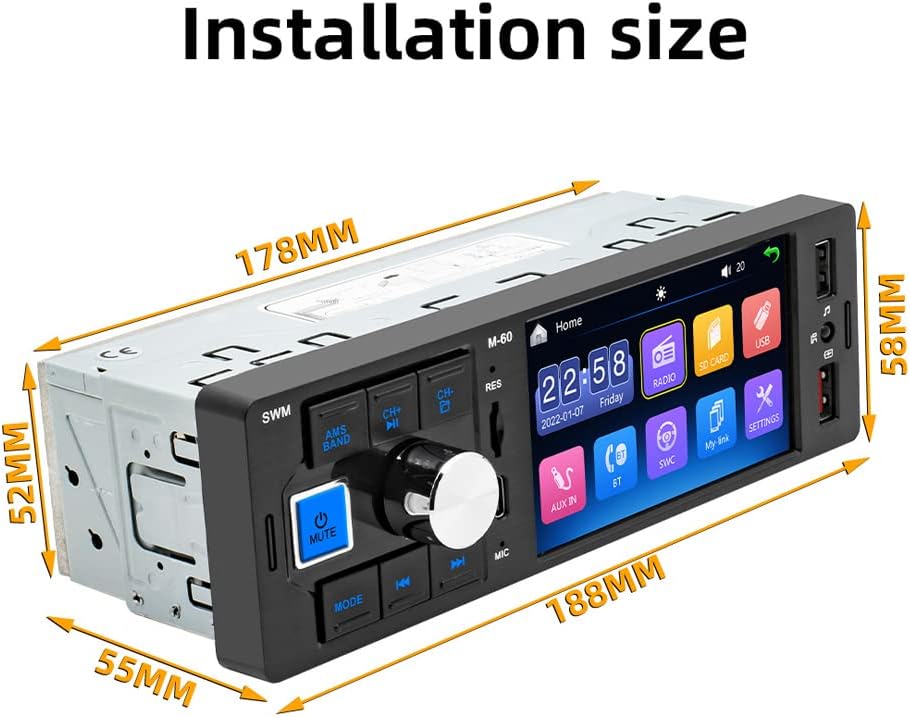 4 Inch Dual USB Car FM Radio MP5 Player Pack of 2 F25190