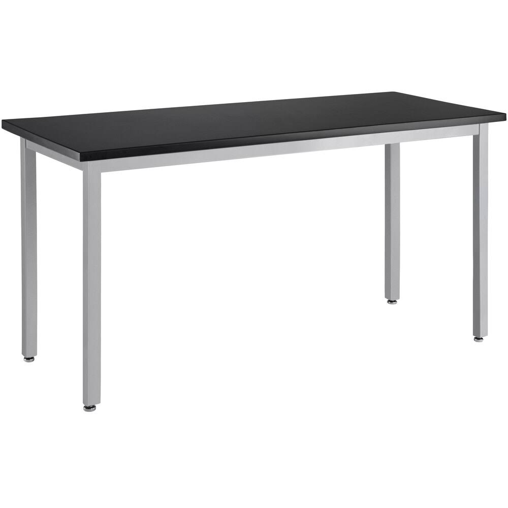 36x22 x 48x22 Fixed Height Grey Steel Lab Table with Chem-Res Top A529