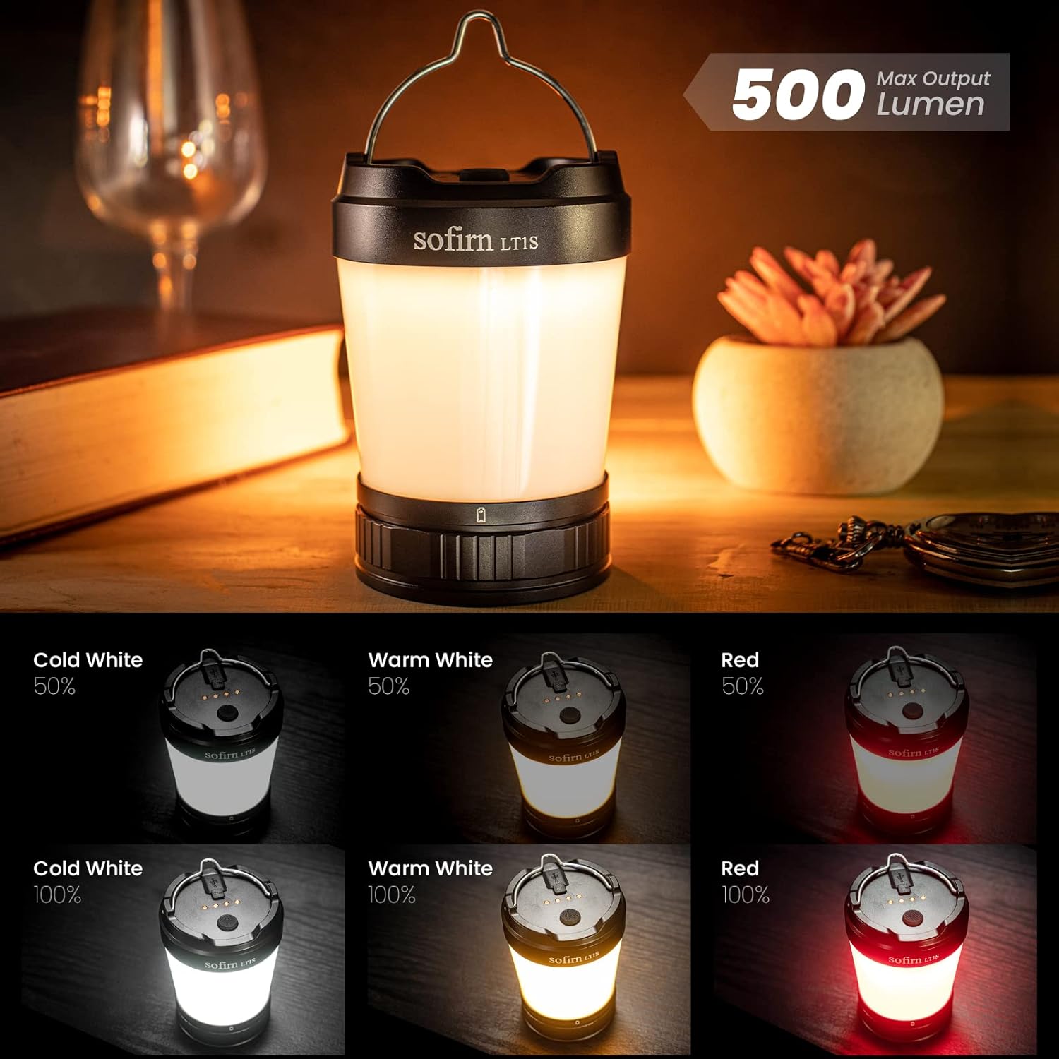 Rechargeable LED Camping Lantern with Powerbank Function, IPX8 Waterproof T119811