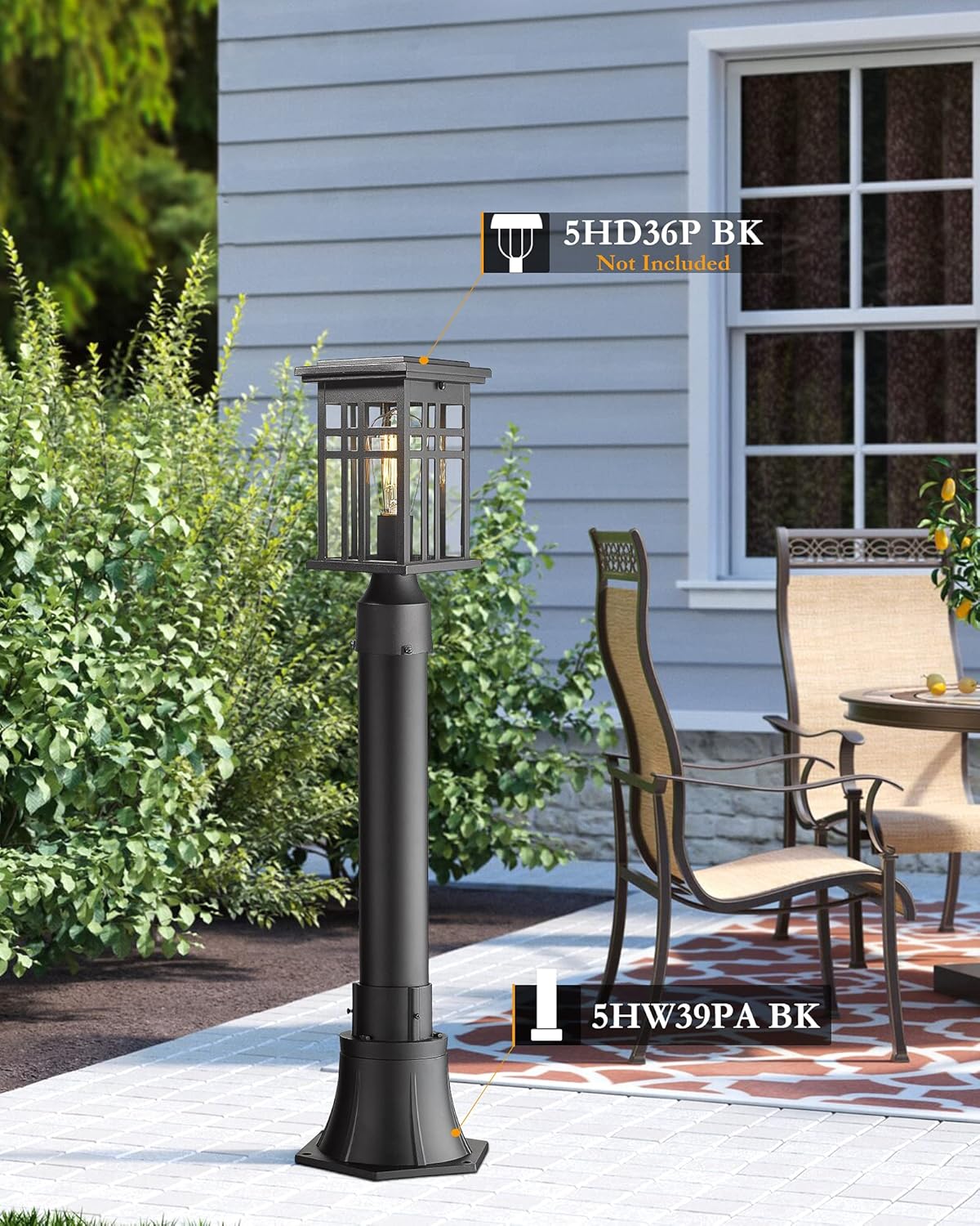 Black Cast Aluminum Post Light Mount Base Adapter, Pack of 2 I2325