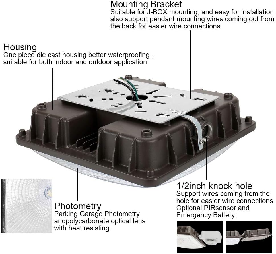 40W LED Canopy Area Light 6 Pack 5000K I9897
