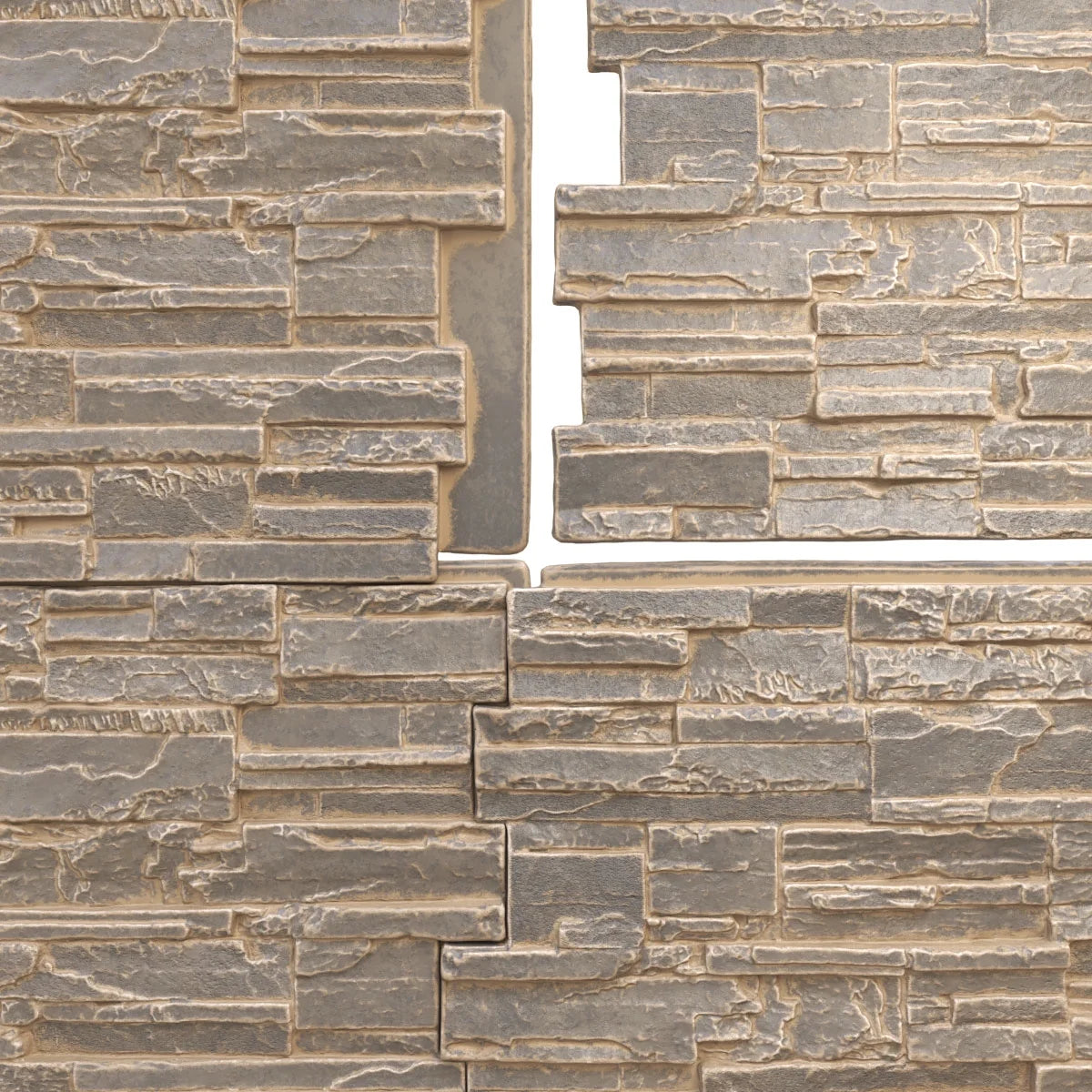 48 5/8"W x 24 3/4"H x 1 1/4"D Faux Stone Siding Panel Y34020