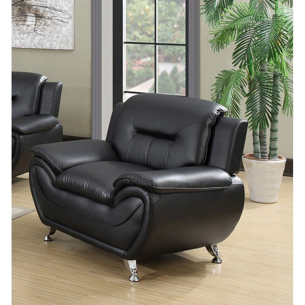 Faux Leather Club Chair Cream White K374423