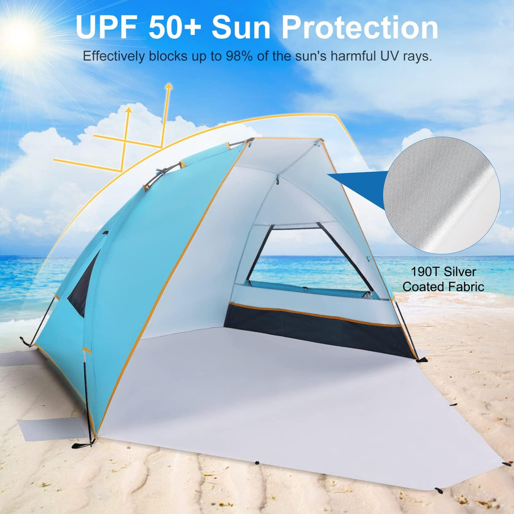 Portable Beach Tent UPF 50+ Sun Shelter for 2-3 Person N3095
