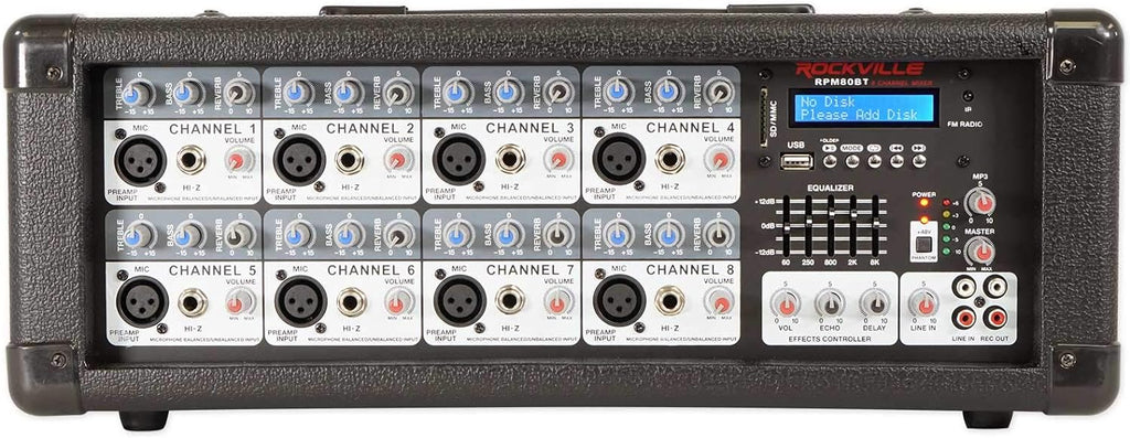 2400w Powered 8 Channel Mixer Amplifier with Bluetooth C589