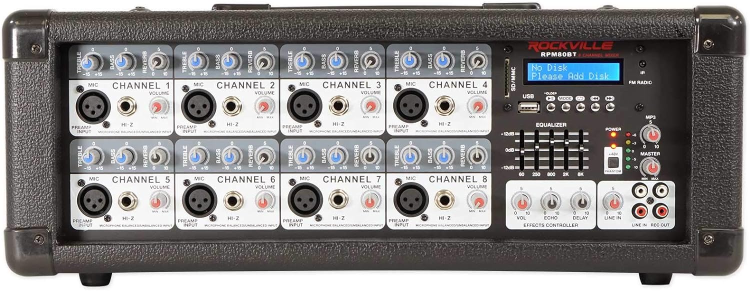 2400w Powered 8 Channel Mixer Amplifier with Bluetooth C589