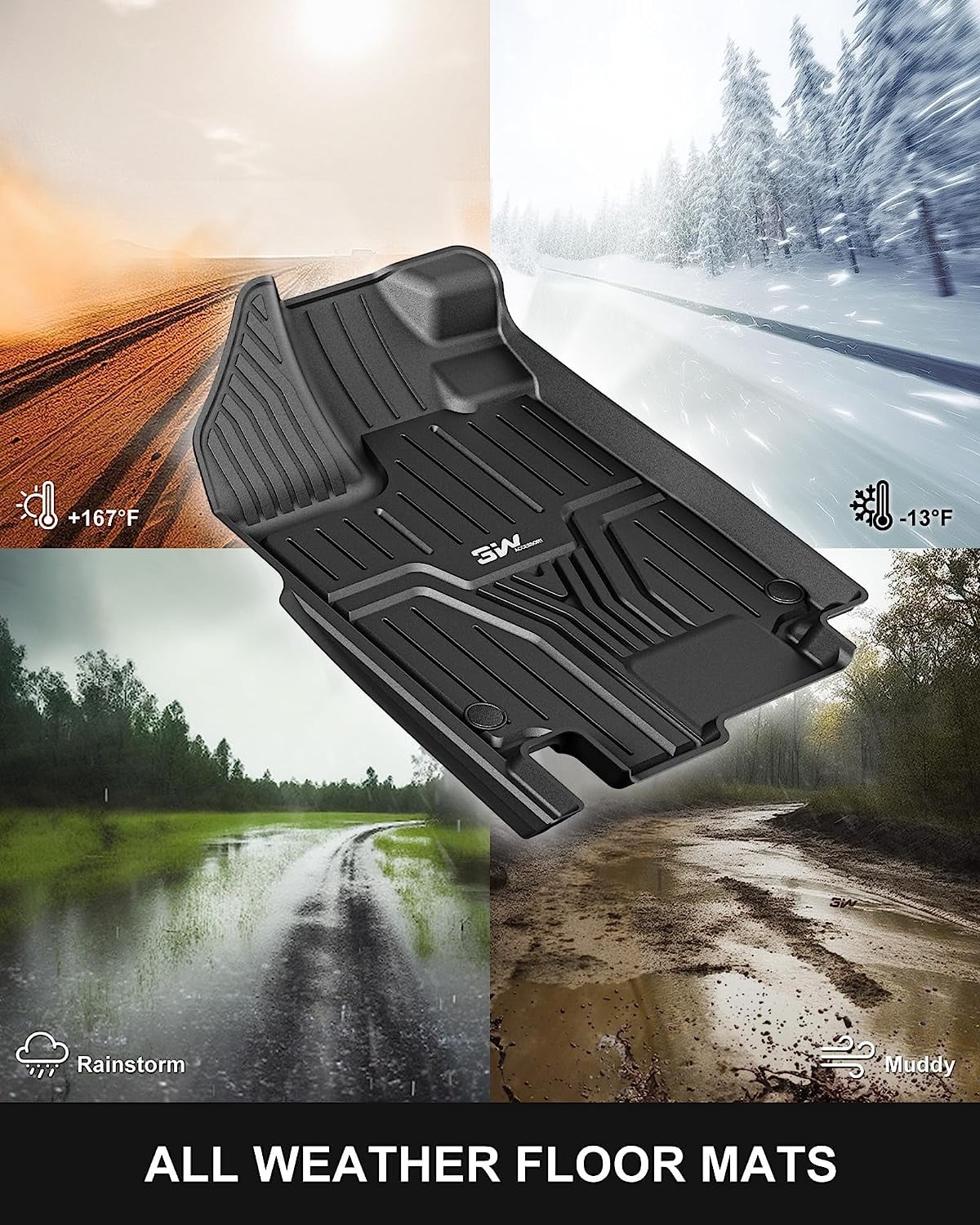 TPE All Weather Custom Fit Floor Mats and Cargo Liner Black T400186