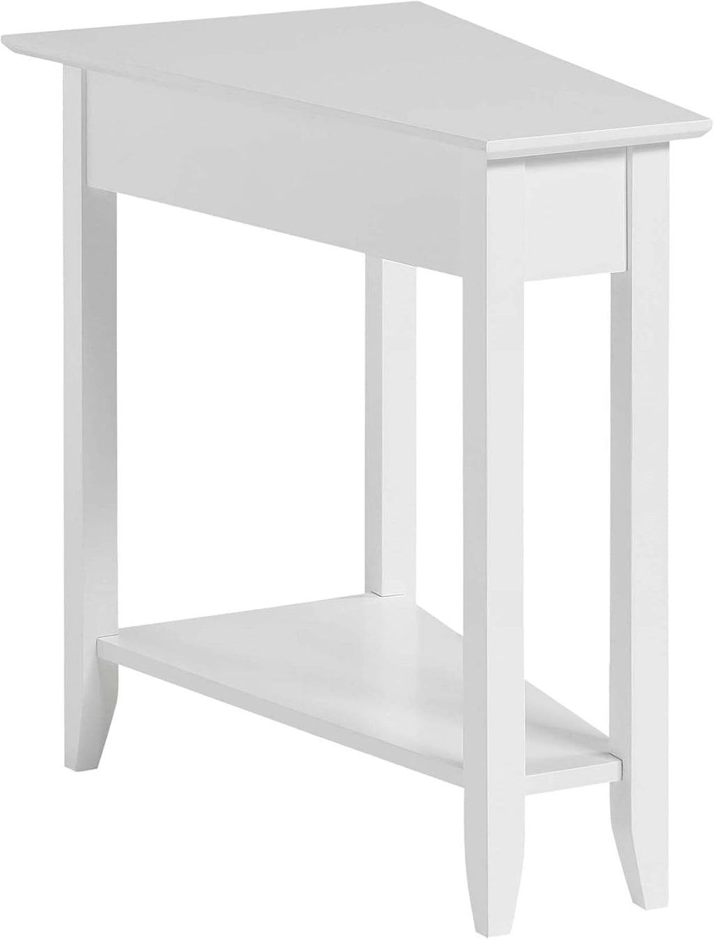 White Wedge End Table U89489