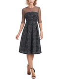 Mesh Sequined Cocktail Dress O26570