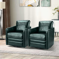 Green Faux Leather Swivel Accent Chair Set of 2 O604
