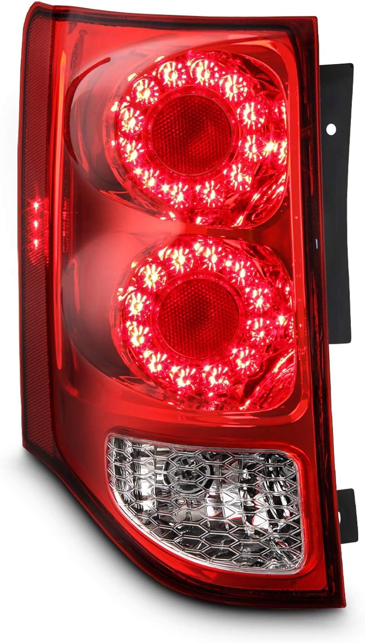 LED Chrome Red Clear Tail Brake Lights Pair B4685