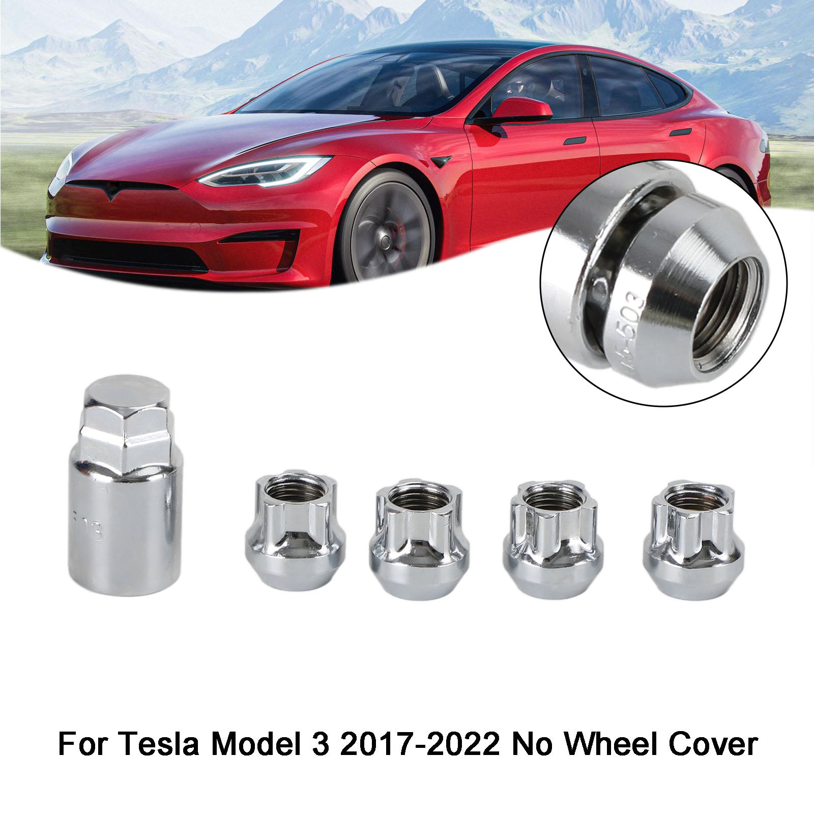 4PCS Chrome Wheel Lock Lug Nut M14x1.5 P9886