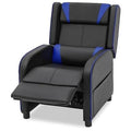 Blue PU Leather Reclining Single Sofa C271