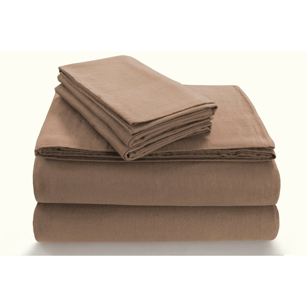 Dark Red Full Solid Flannel Sheet Set Y52541