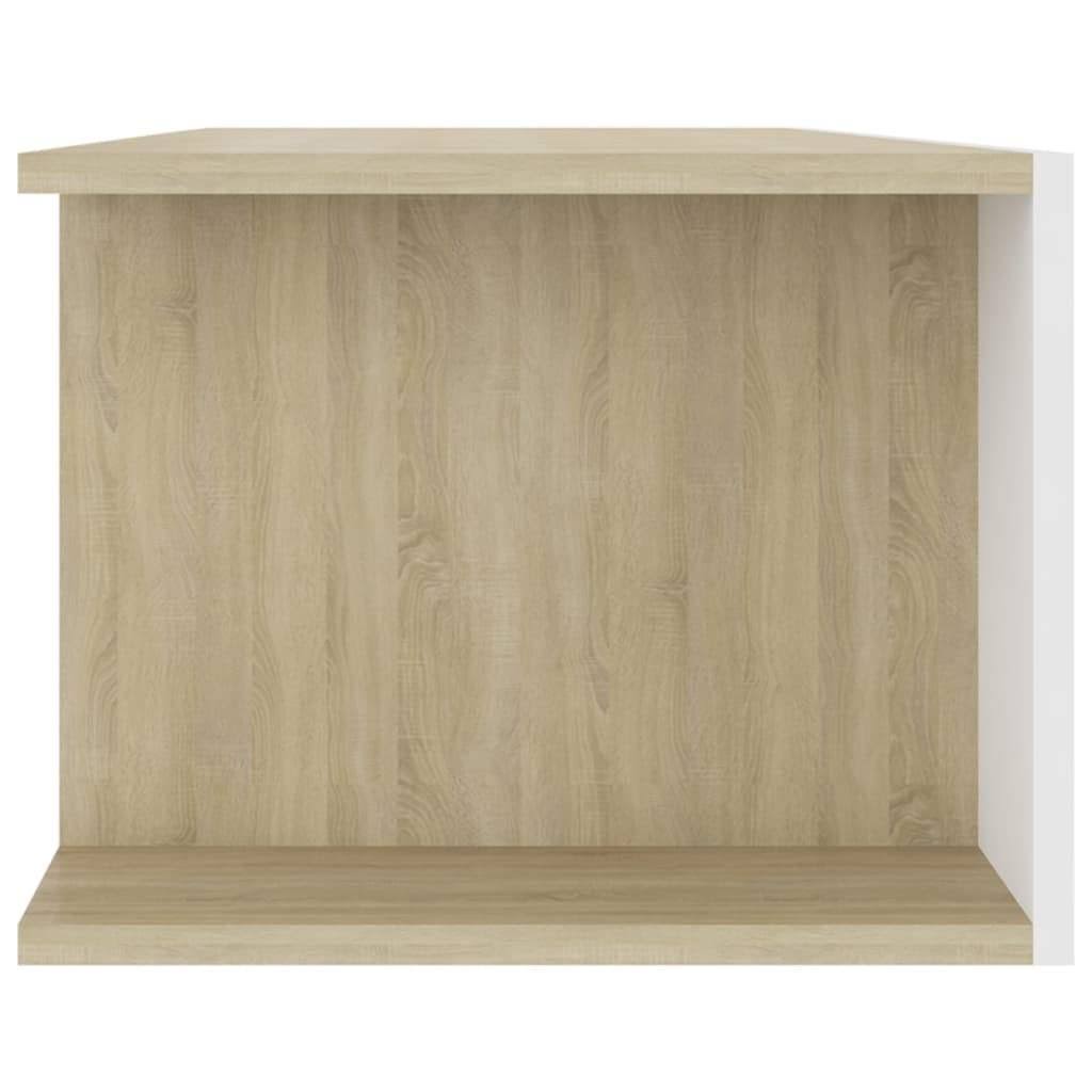 White Sonoma Oak TV Cabinet with LED Lights I772