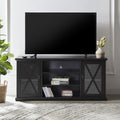 Black TV Stand with Storage Adjustable Shelves C223038