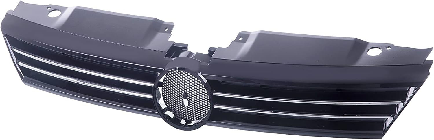 Front Grille Grill Assembly With Chrome Shell Molding With Black Insert Pack of 2 V21766