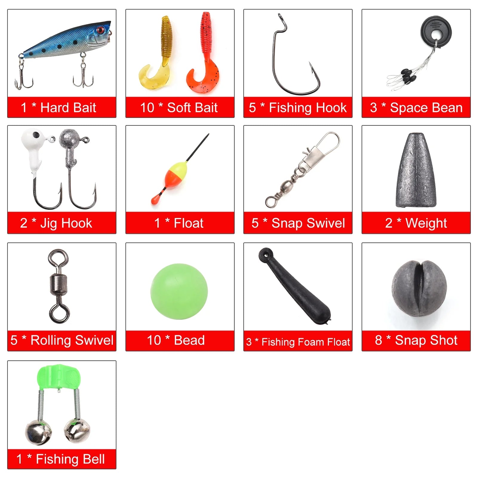 Kids Fishing Rod and Reel Combo Telescopic Spincast with Tackle Box W34929