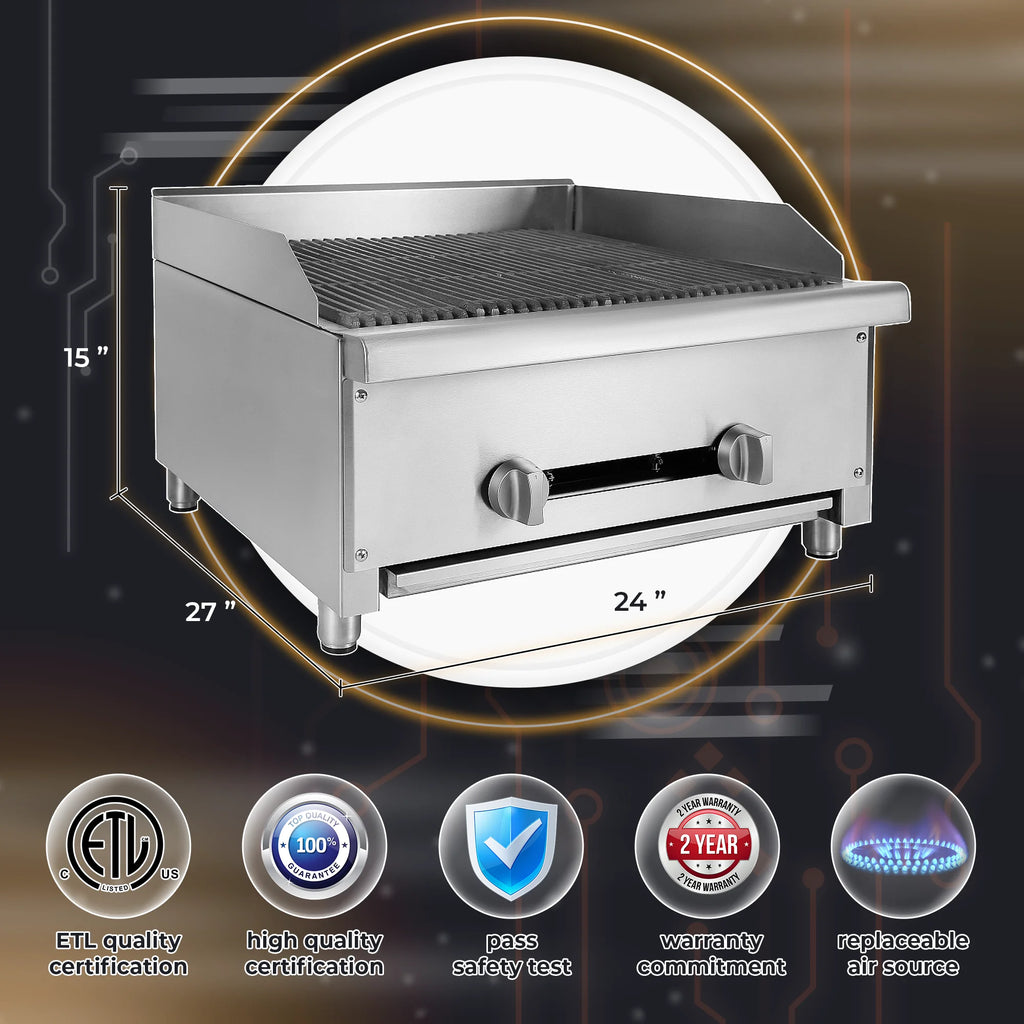 24" Charbroiler with Lava Rock E873