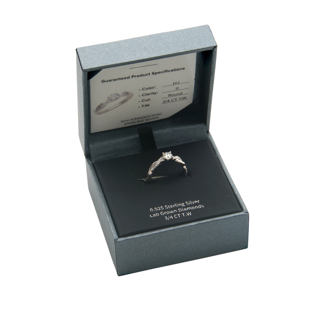 Lab Grown Diamond Engagement Ring in Sterling Silver D7771