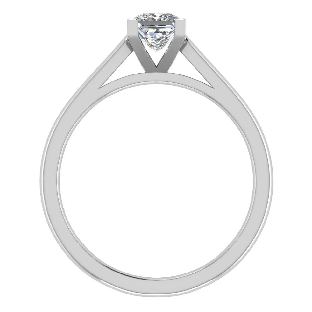 GIA Certified Princess Solitaire Diamond Ring 18K White Gold 0.75 Carat V627