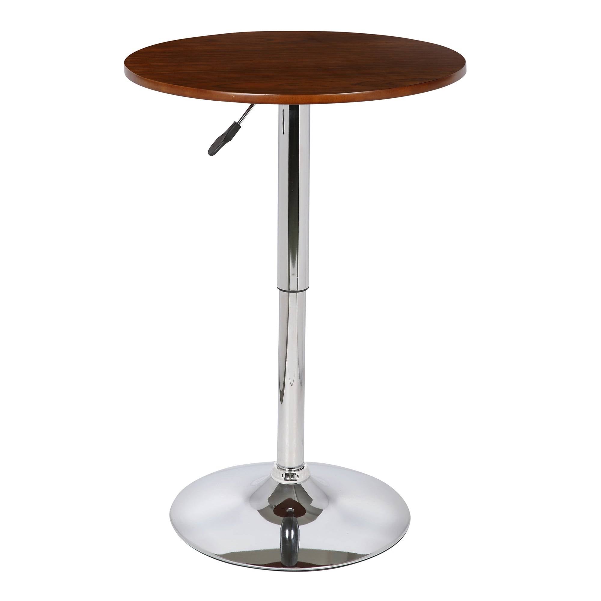 White and Chrome Metal Adjustable Pub Table F888