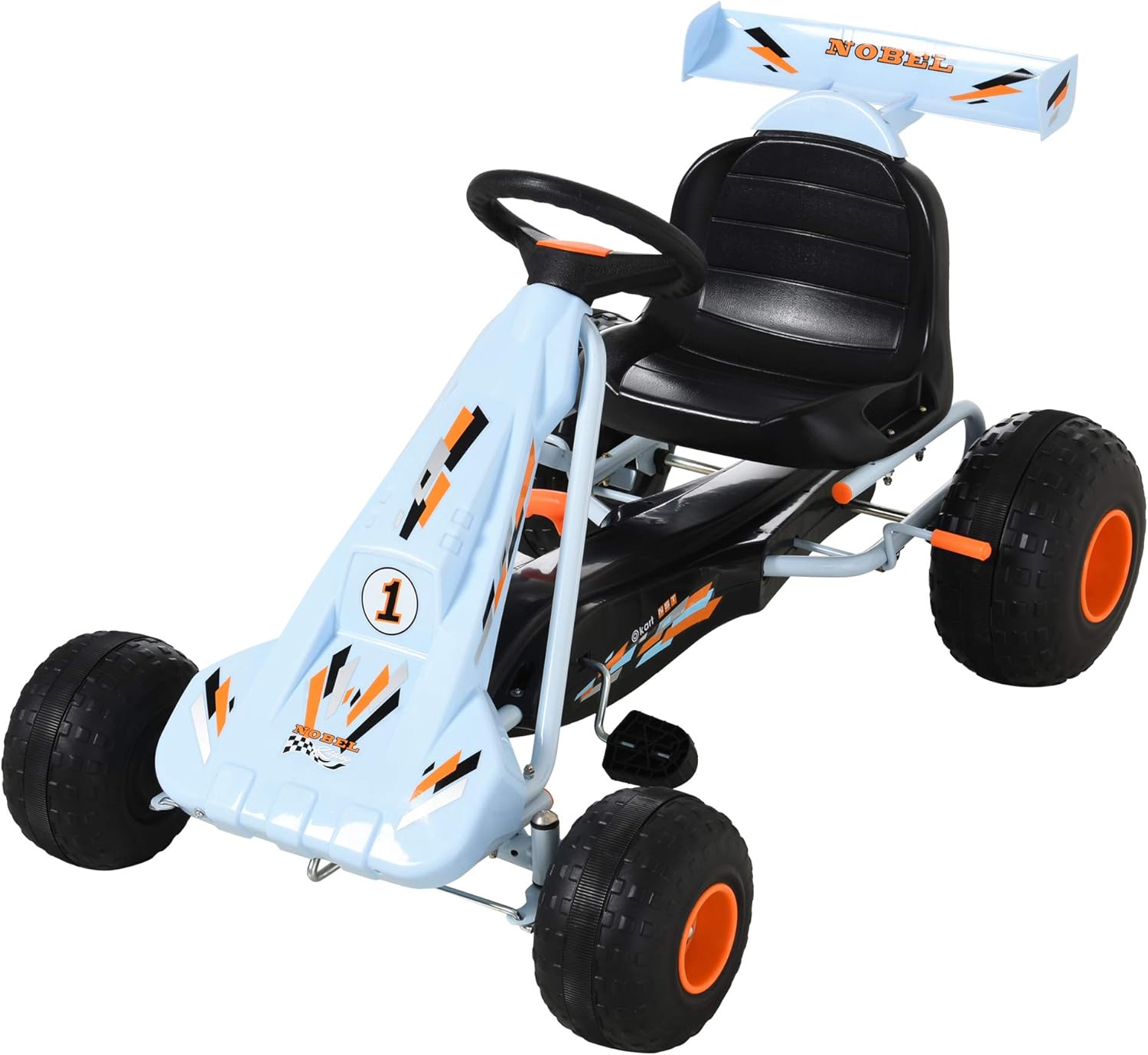 White Plastic Pedal Go Kart with Adjustable Seat U824