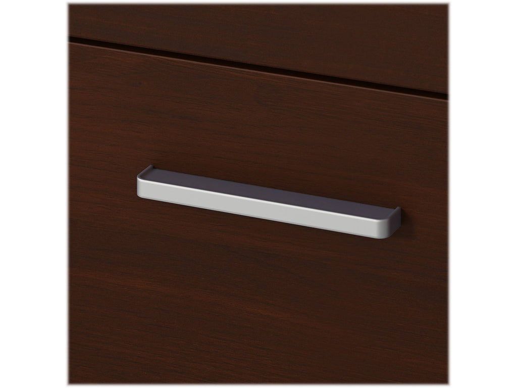 60W L Shaped Desk with 30W Return and Mobile File Cabinet, Century Walnut H424