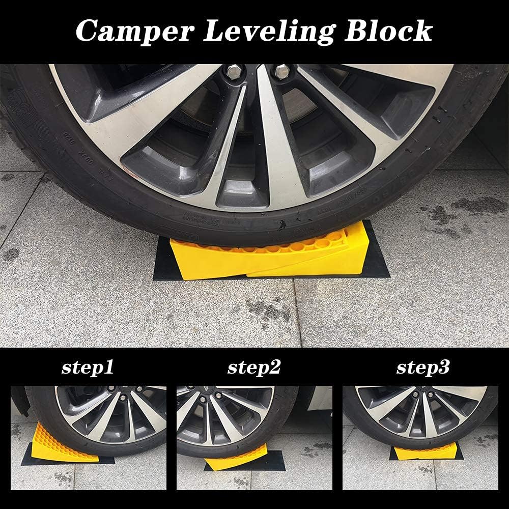 2 Pack Camper Levelers with Curved Levelers, Chocks and Non-Slip Rubber Mats K684517
