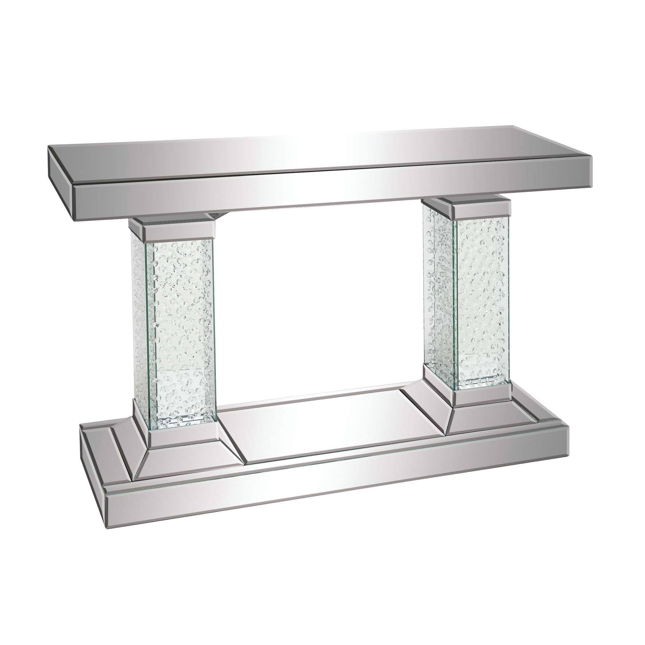 Crystal Pedestal Rectangular Console Table D258681