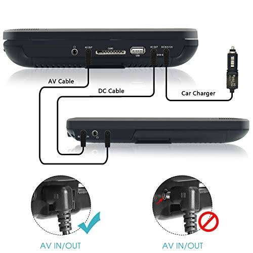 9.5 Car Dual Portable DVD Player with 5 Hours Rechargeable Battery D879112