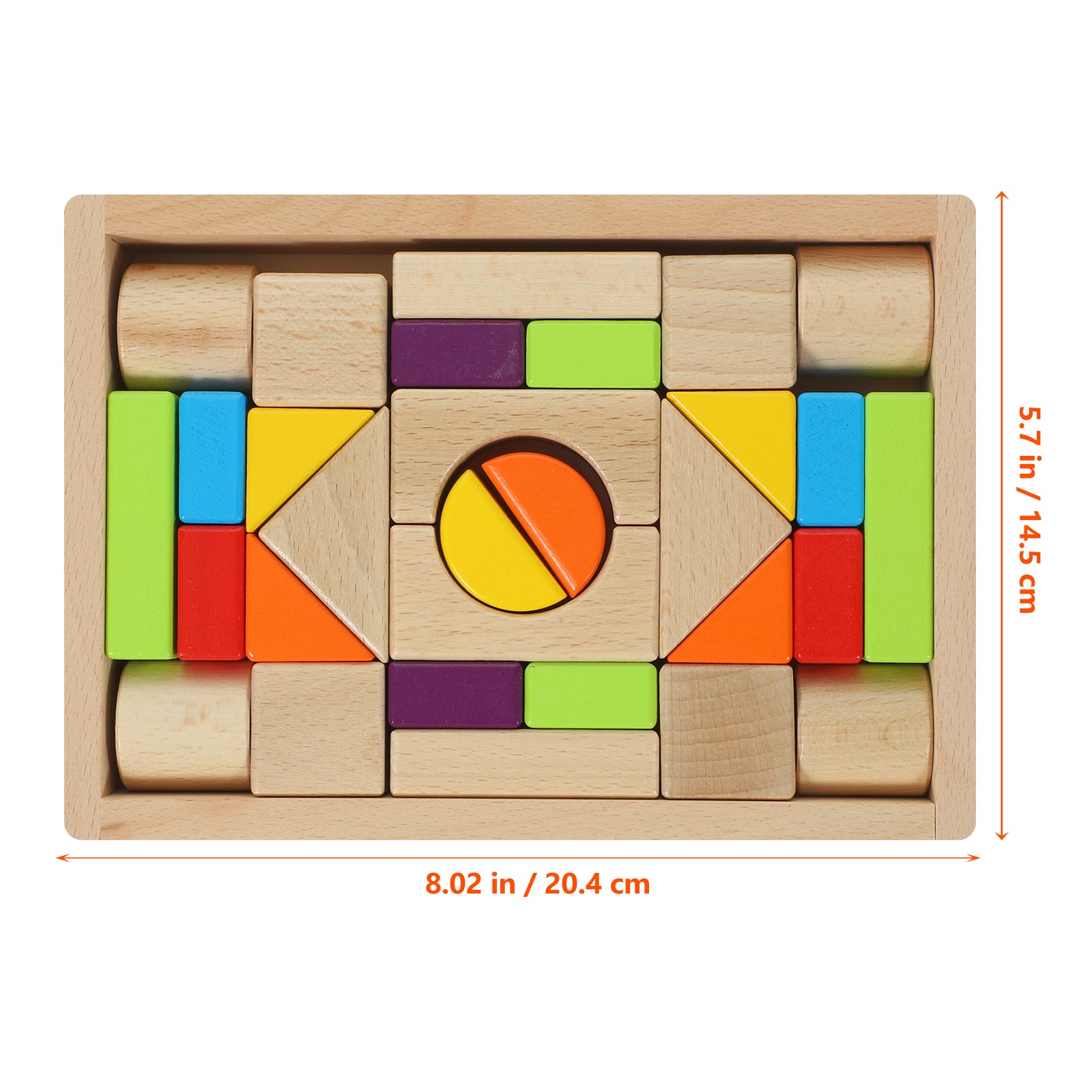 30 Pcs Wooden Building Blocks Stacking Toy Playset J139