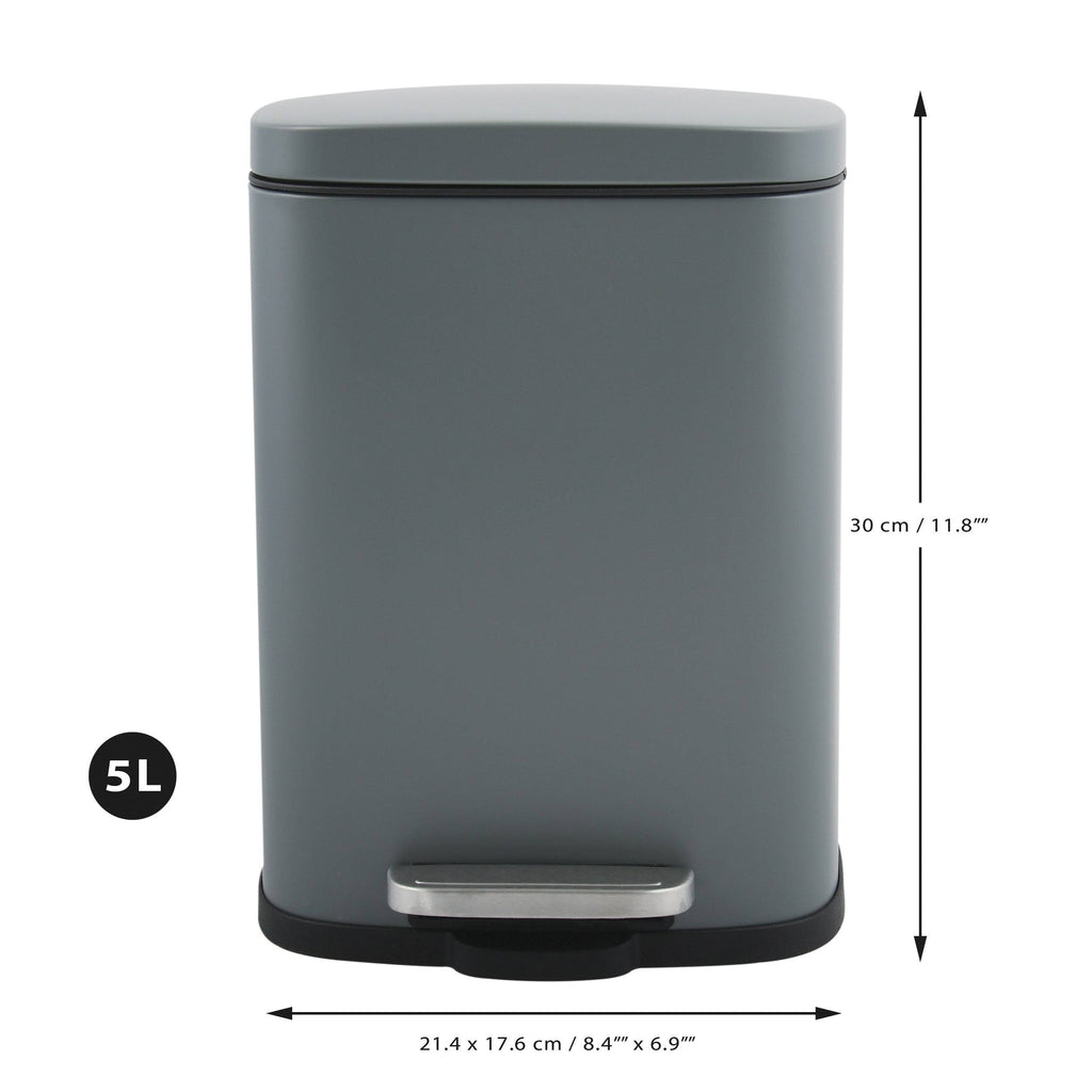 Matte Red Stainless Steel Step on Trash Can 1.32 Gallon L517886