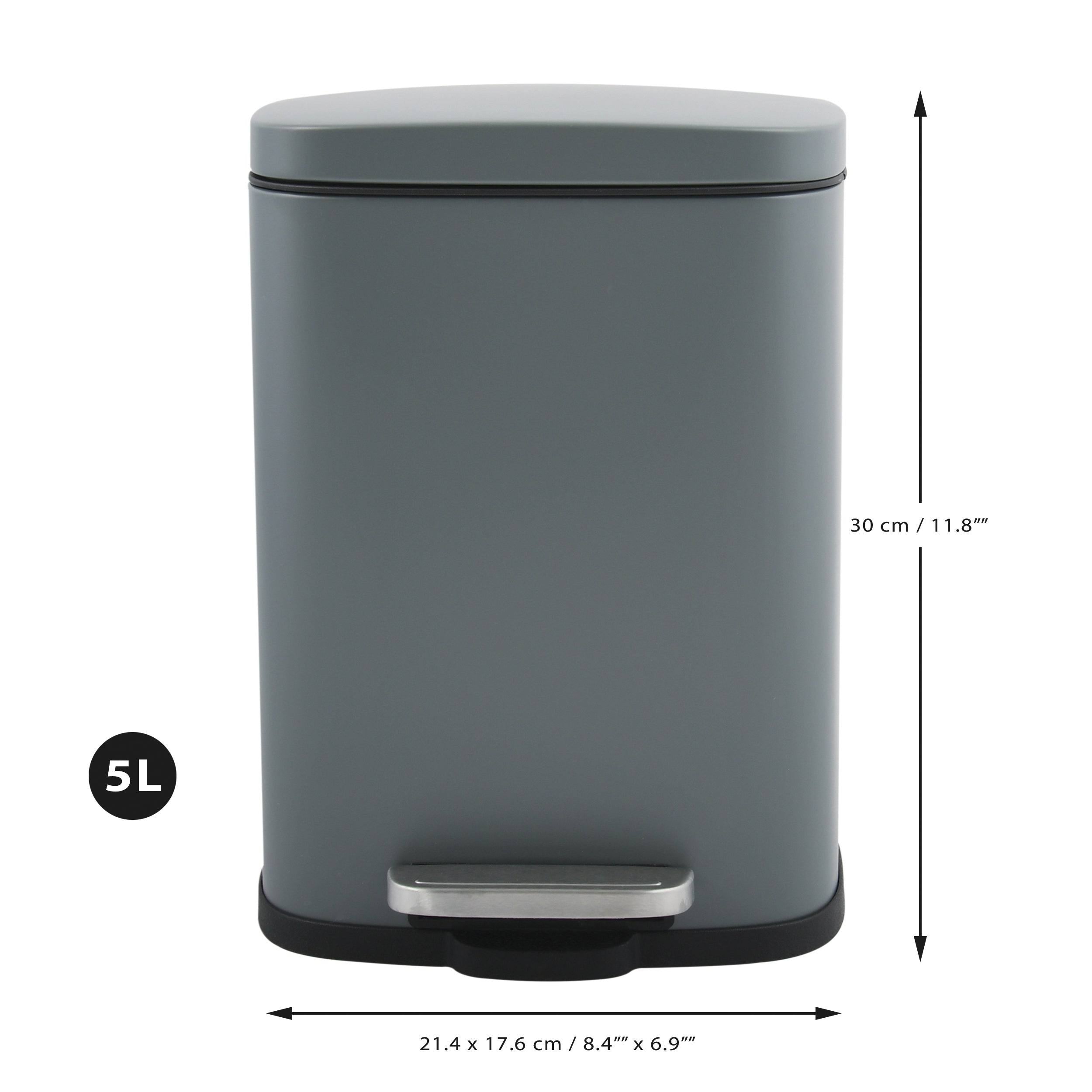 Matte Red Stainless Steel Step on Trash Can 1.32 Gallon L517886