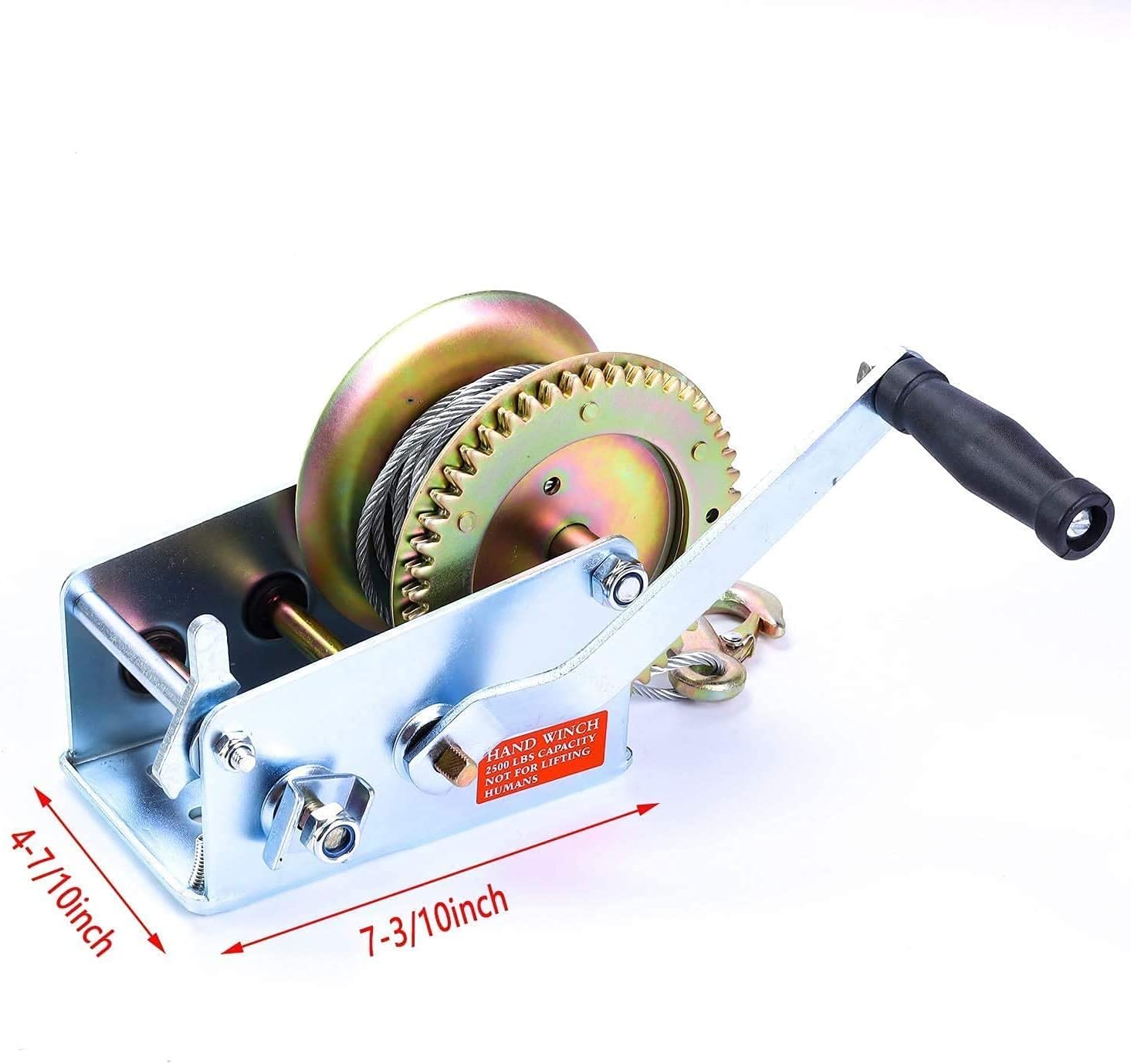 2500lbs Capacity Hand Winch with 32ft Steel Wire, Pack of 2 S9685