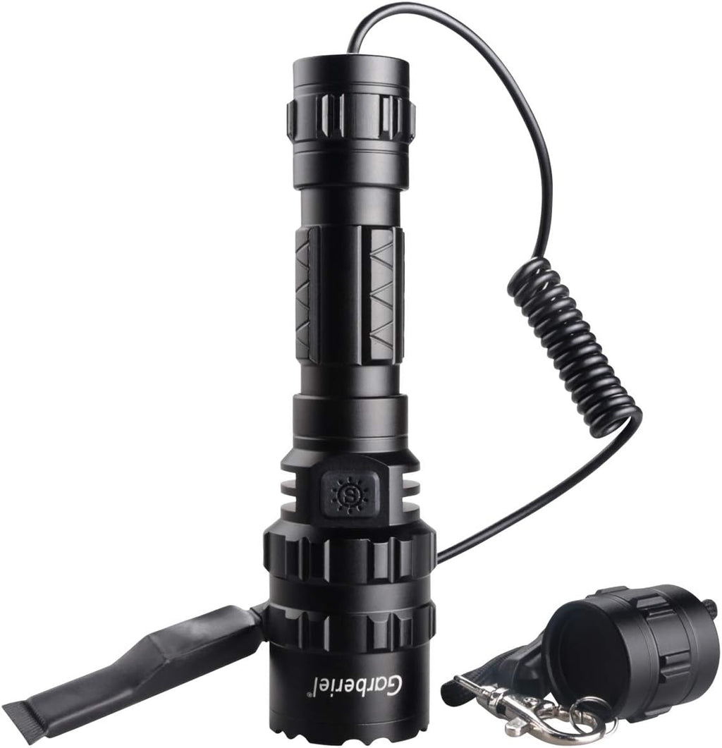 2 Pack LED Flashlight with Picatinny Rail Mount and Tactile Pressure Switch, USB Rechargeable Waterproof R9780
