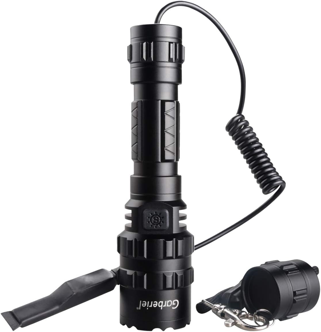 2 Pack LED Flashlight with Picatinny Rail Mount and Tactile Pressure Switch, USB Rechargeable Waterproof R9780
