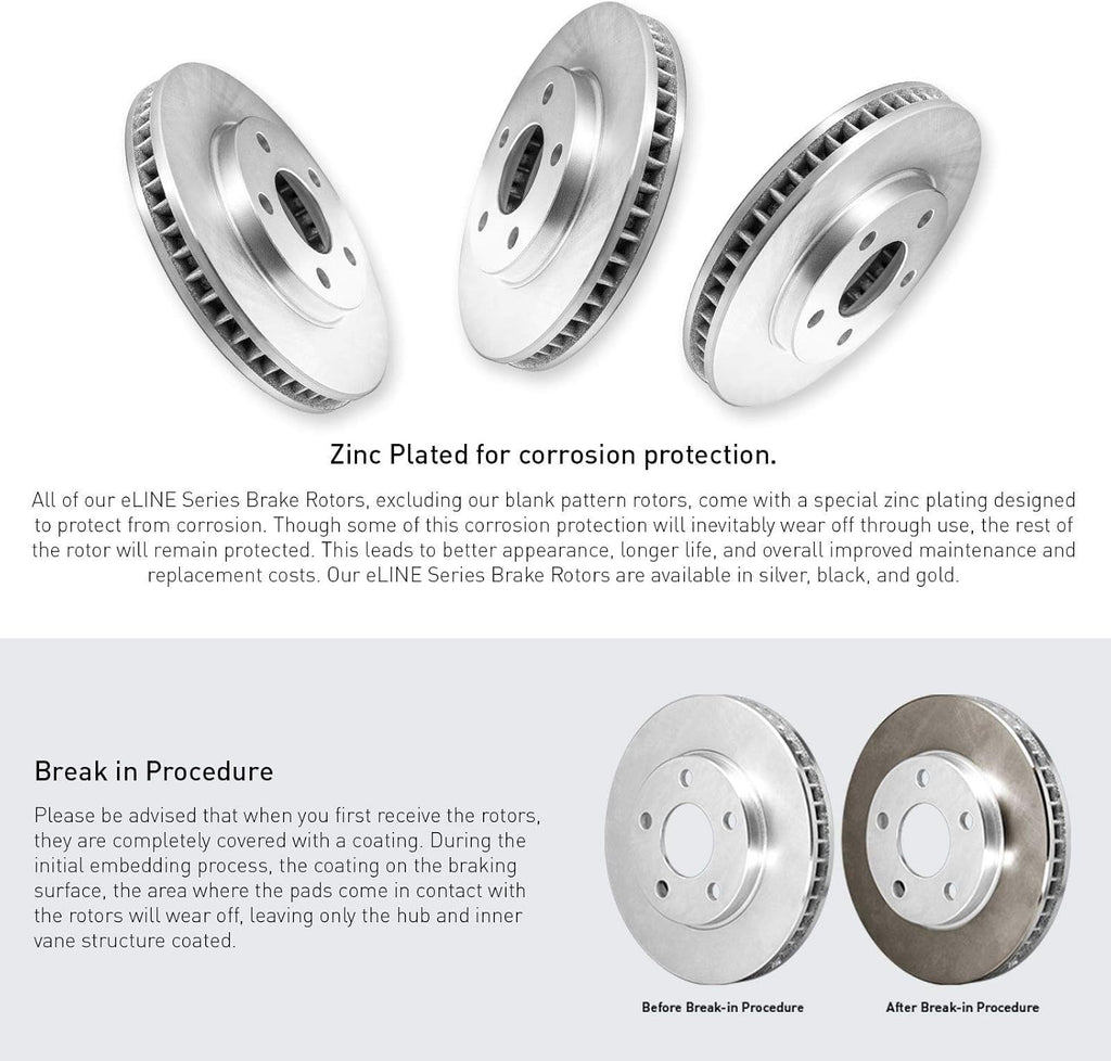 Front Rear Brake Rotors and Pads Kit Semi Metallic Z64086