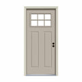 6 Lite Craftsman Desert Sand Painted Steel Prehung Left-Hand Inswing Front Door with Brickmould C857576
