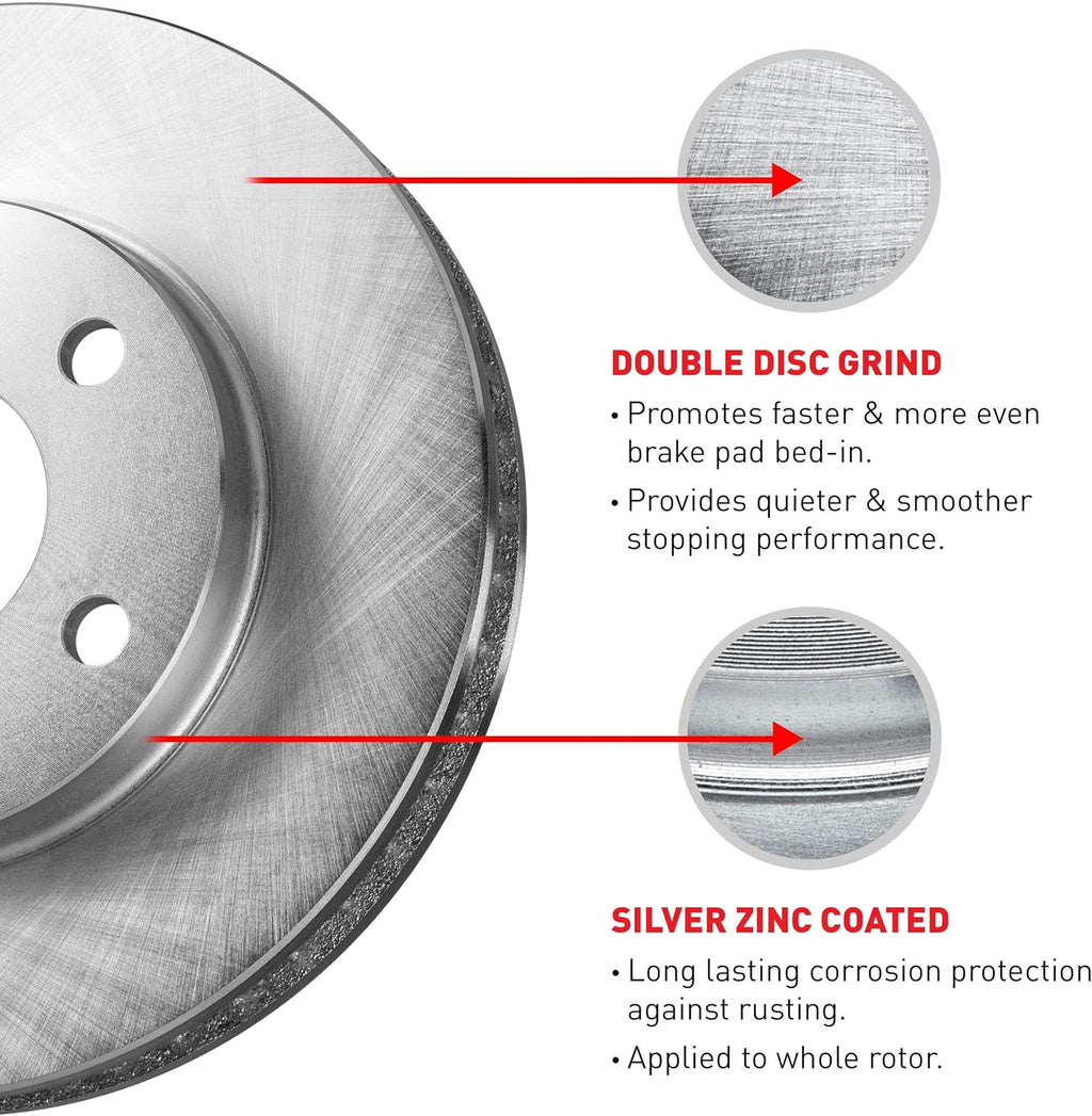 Front Rear Brake Rotors and Pads Kit Semi Metallic Z64086