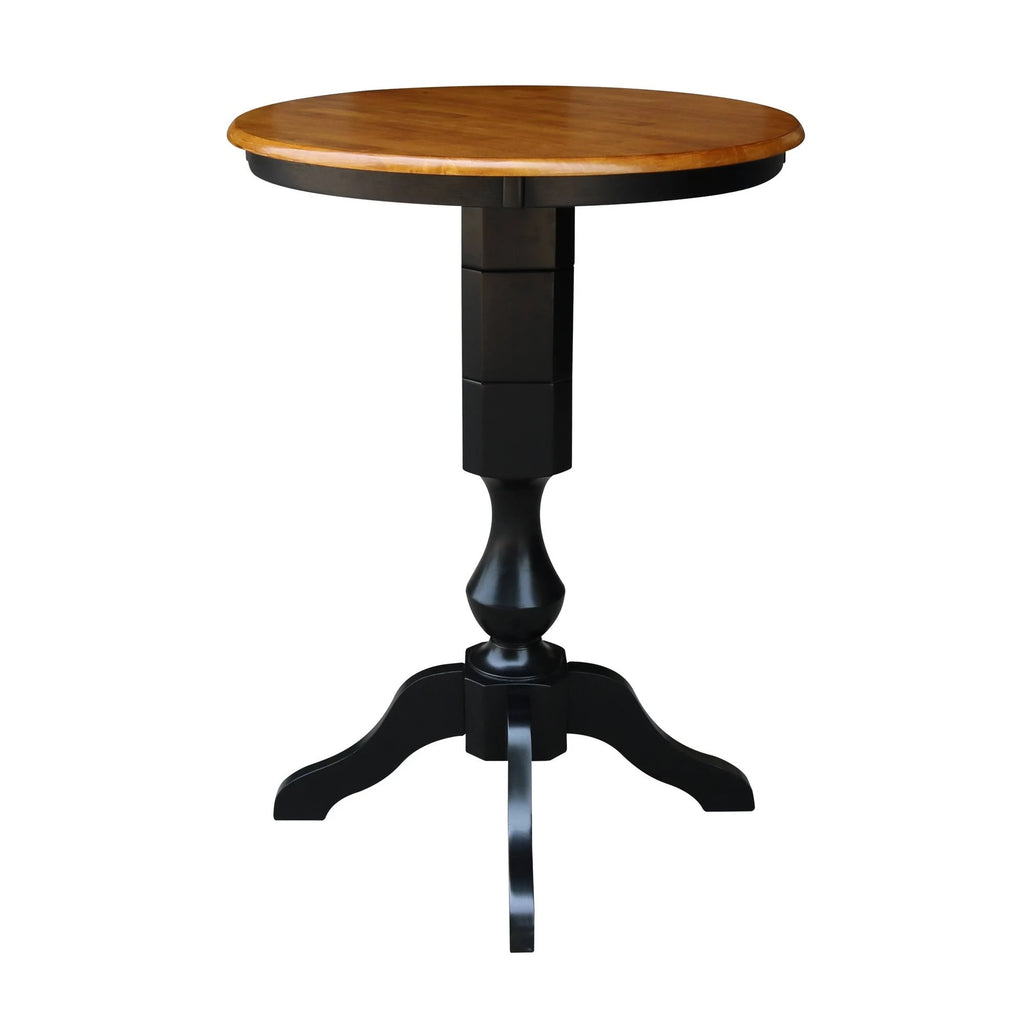 Black/Cherry Round Top Pedestal Table R90176