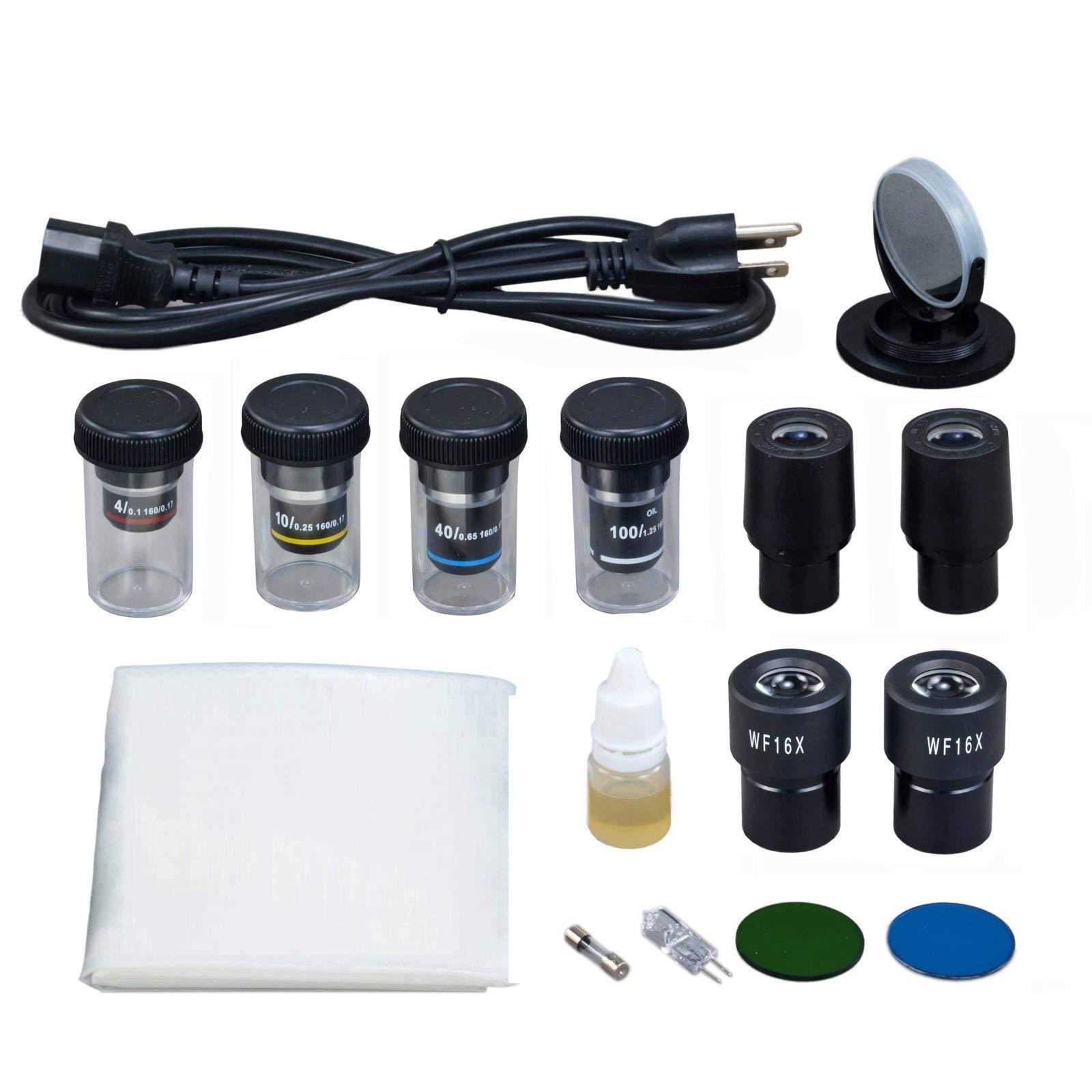 40X-1600X Compound Binocular Microscope with Aluminum Carrying Case R39719