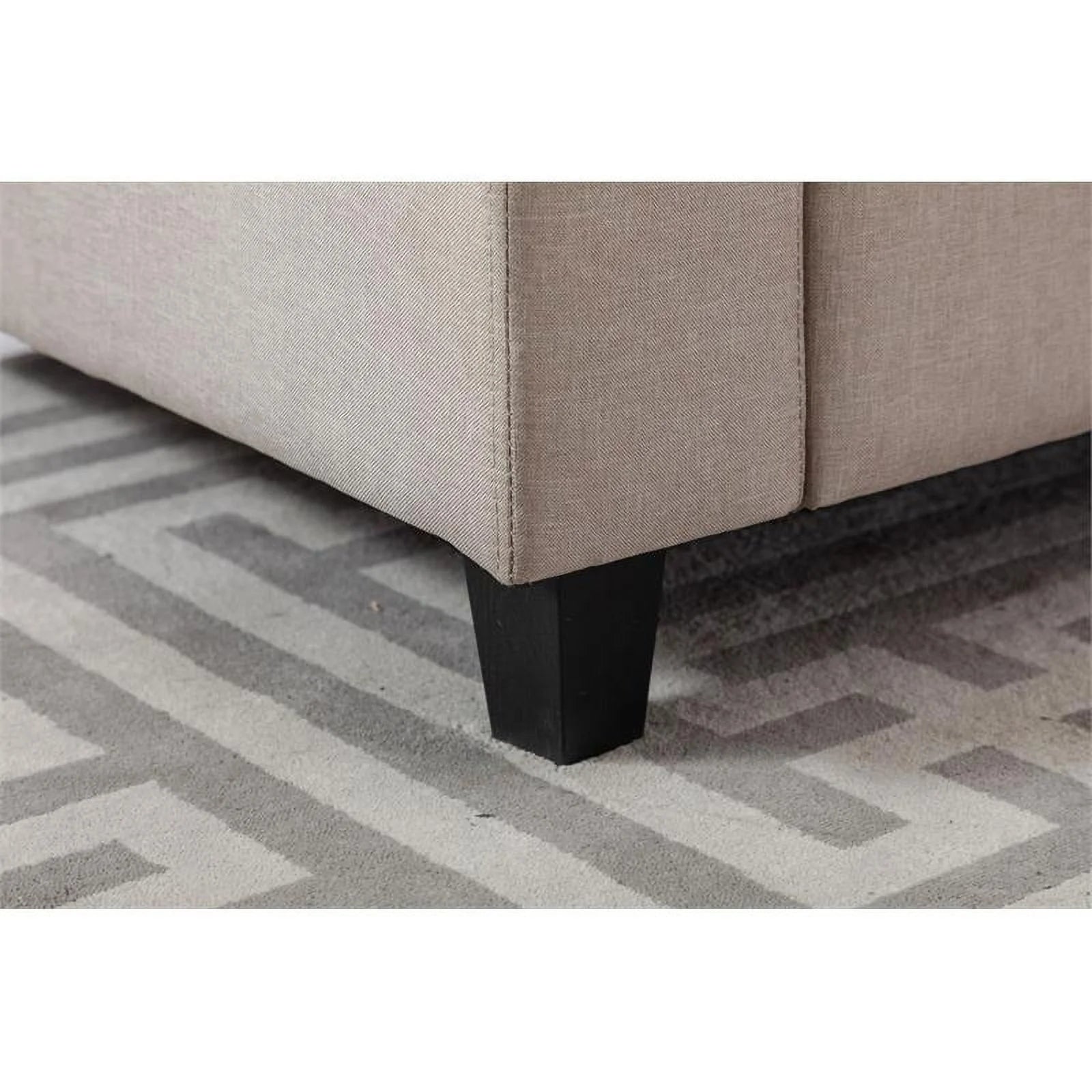 Beige Fabric Reversible Sectional with Storage Console L19144