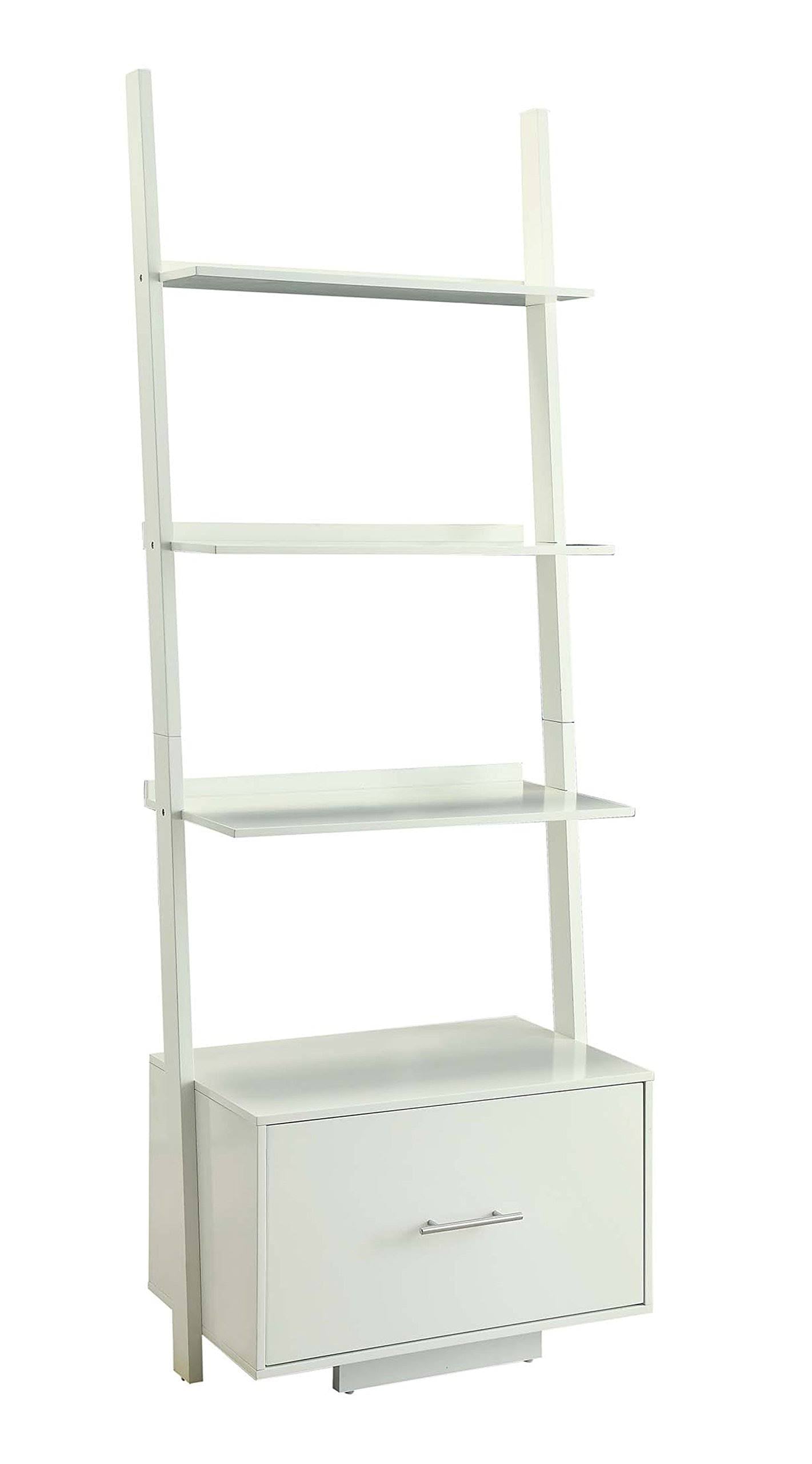Ladder Bookcase with File Drawer Q805