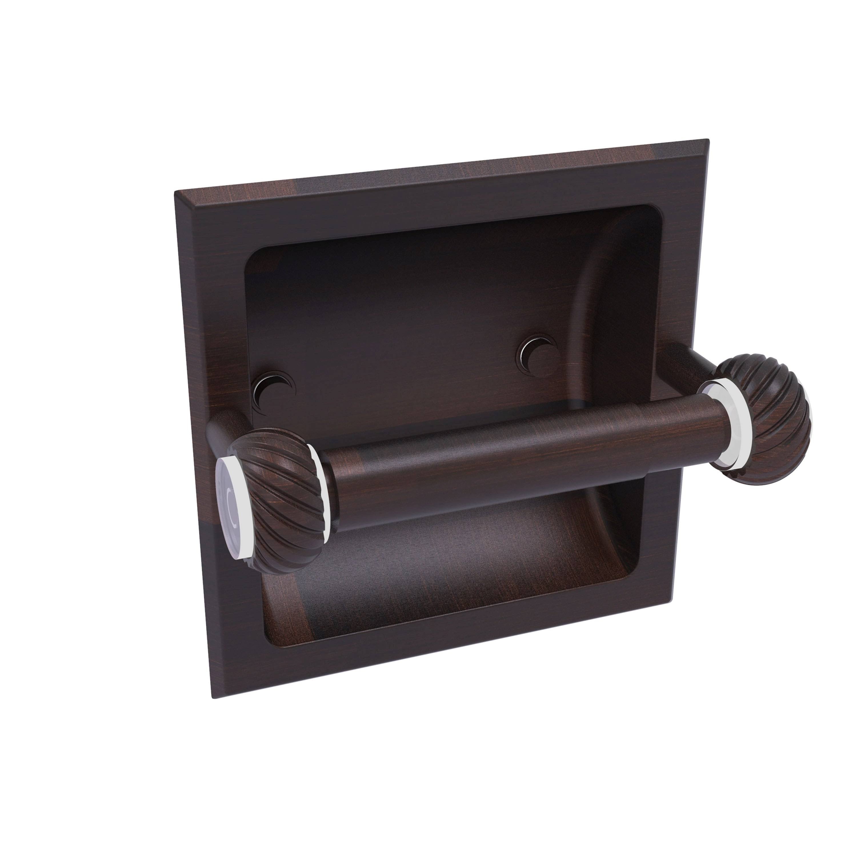 Recessed Toilet Paper Holder with Twisted Accents Venetian Bronze I41288