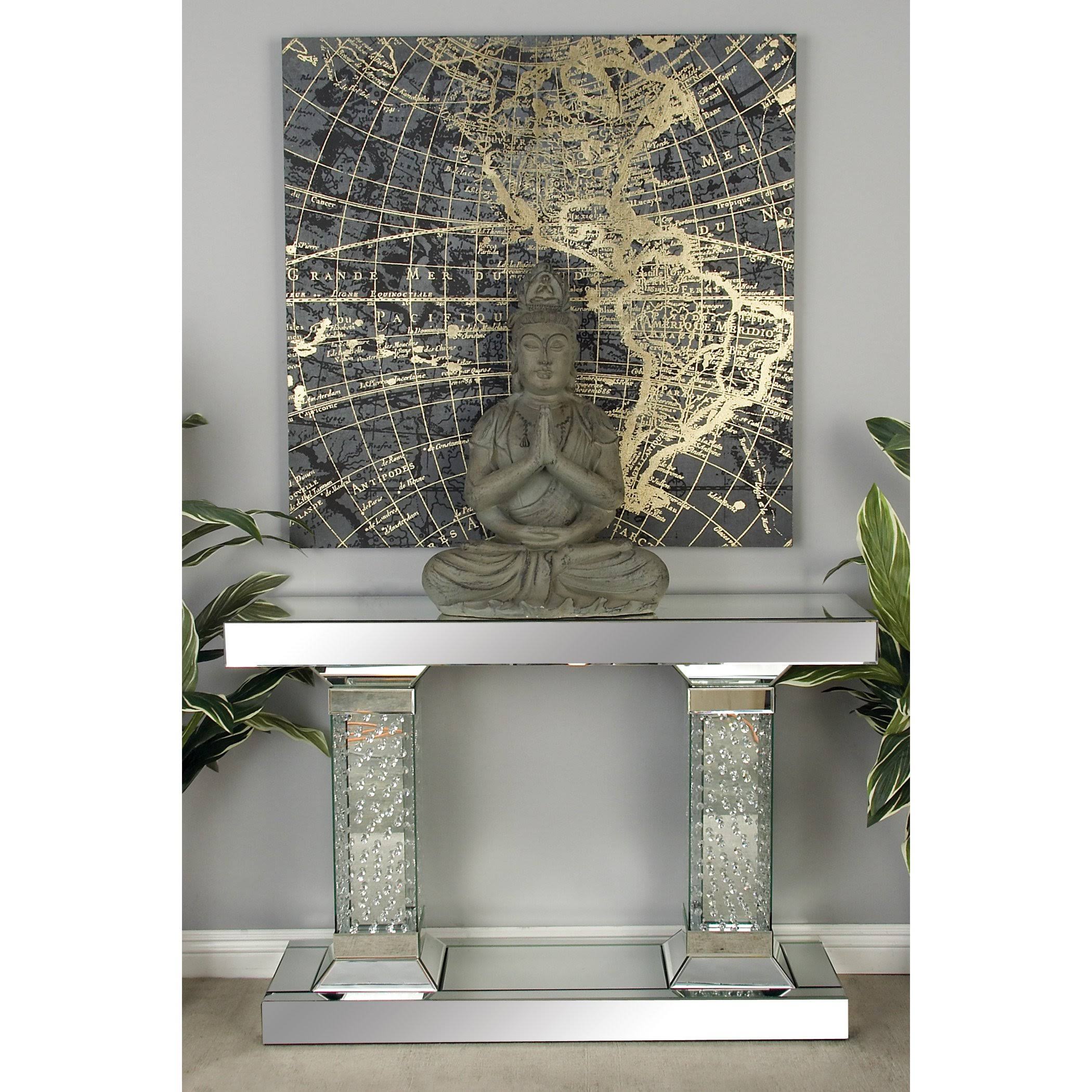 Crystal Pedestal Rectangular Console Table D258681