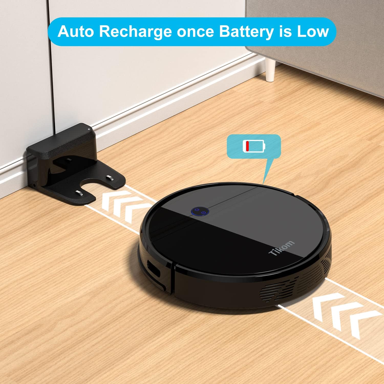Black Robot Vacuum Cleaner with Self-Charging W774054