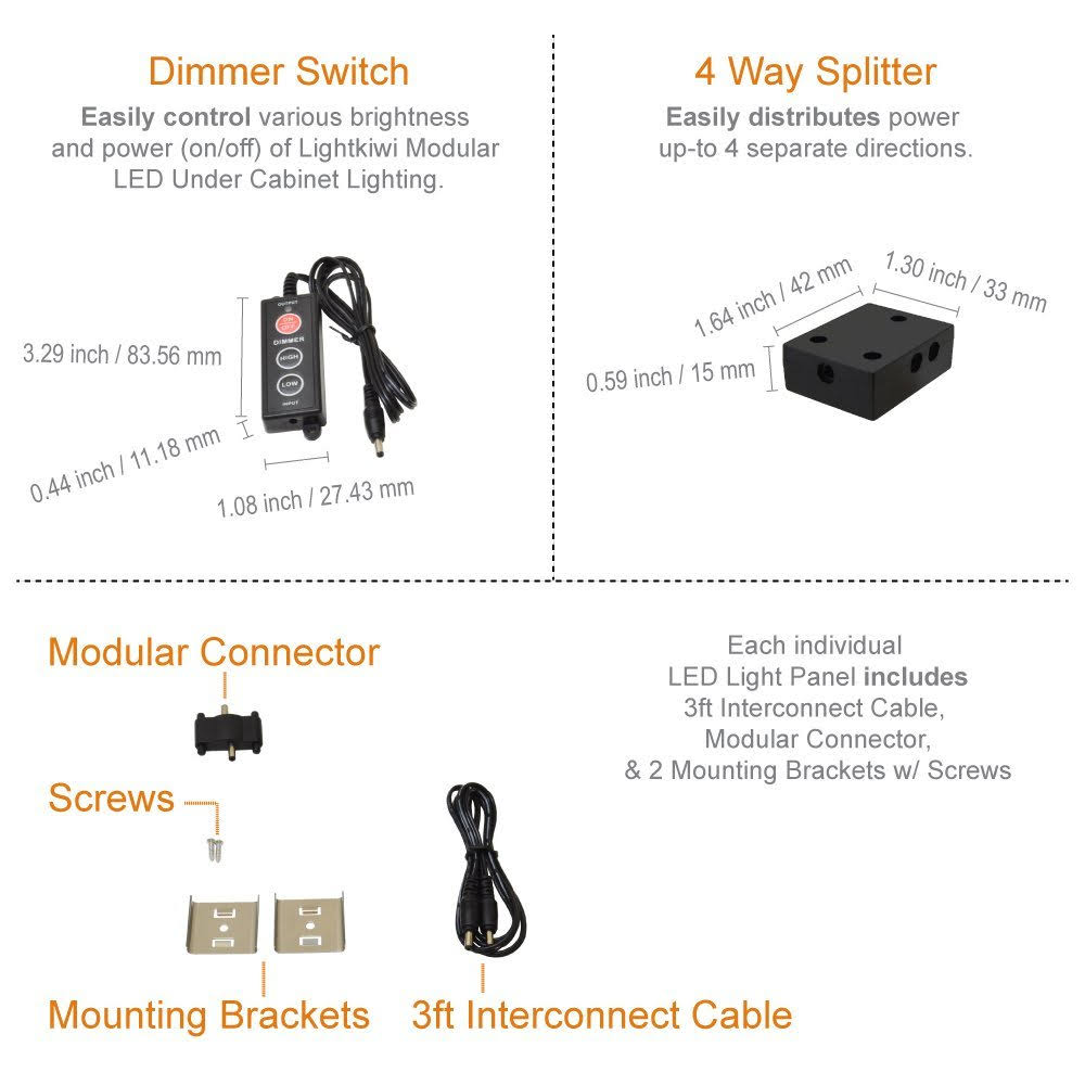 6 inch Warm White Modular LED Under Cabinet Lighting Pro Kit Q581