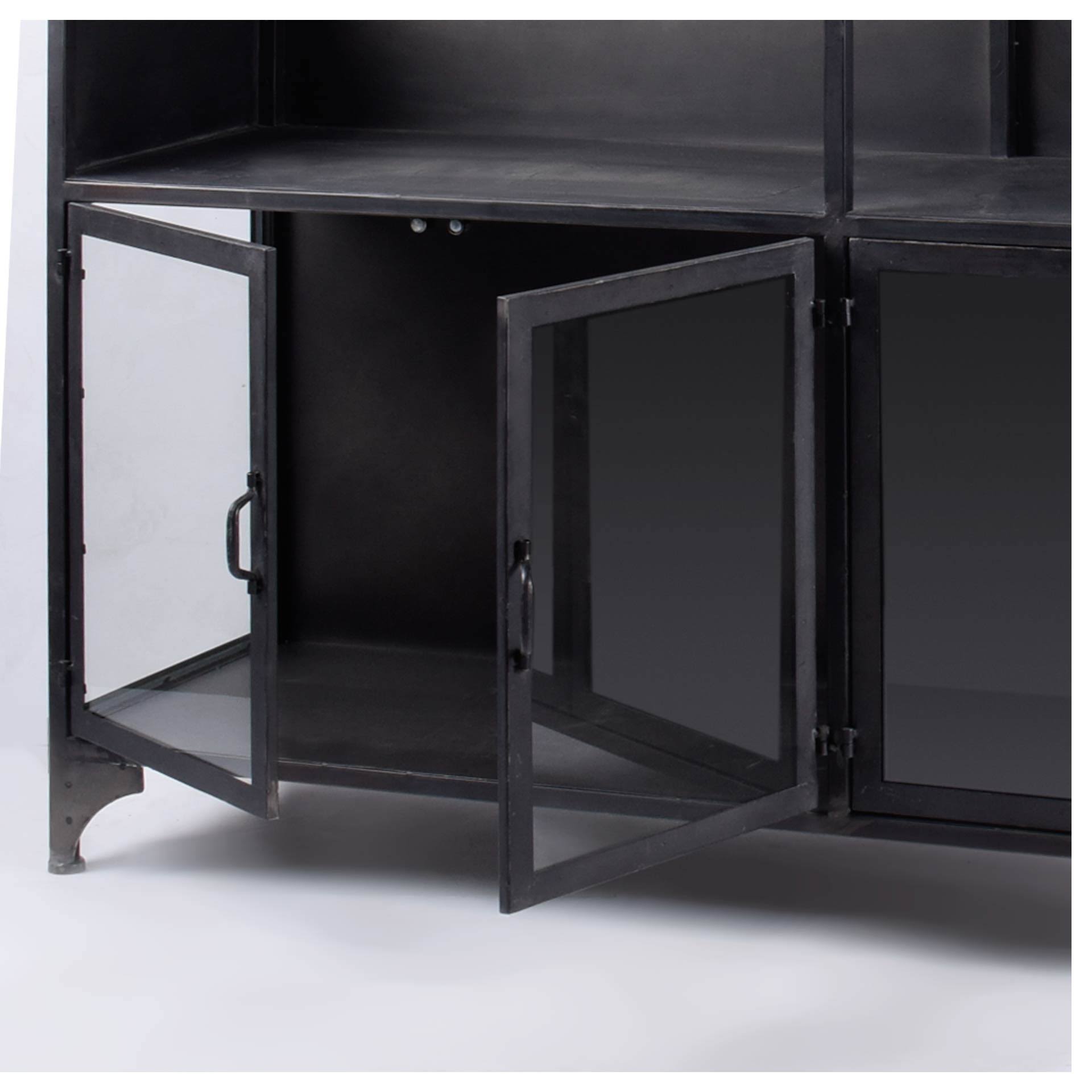 Black Metal Glass Door Display Cabinet Z355160