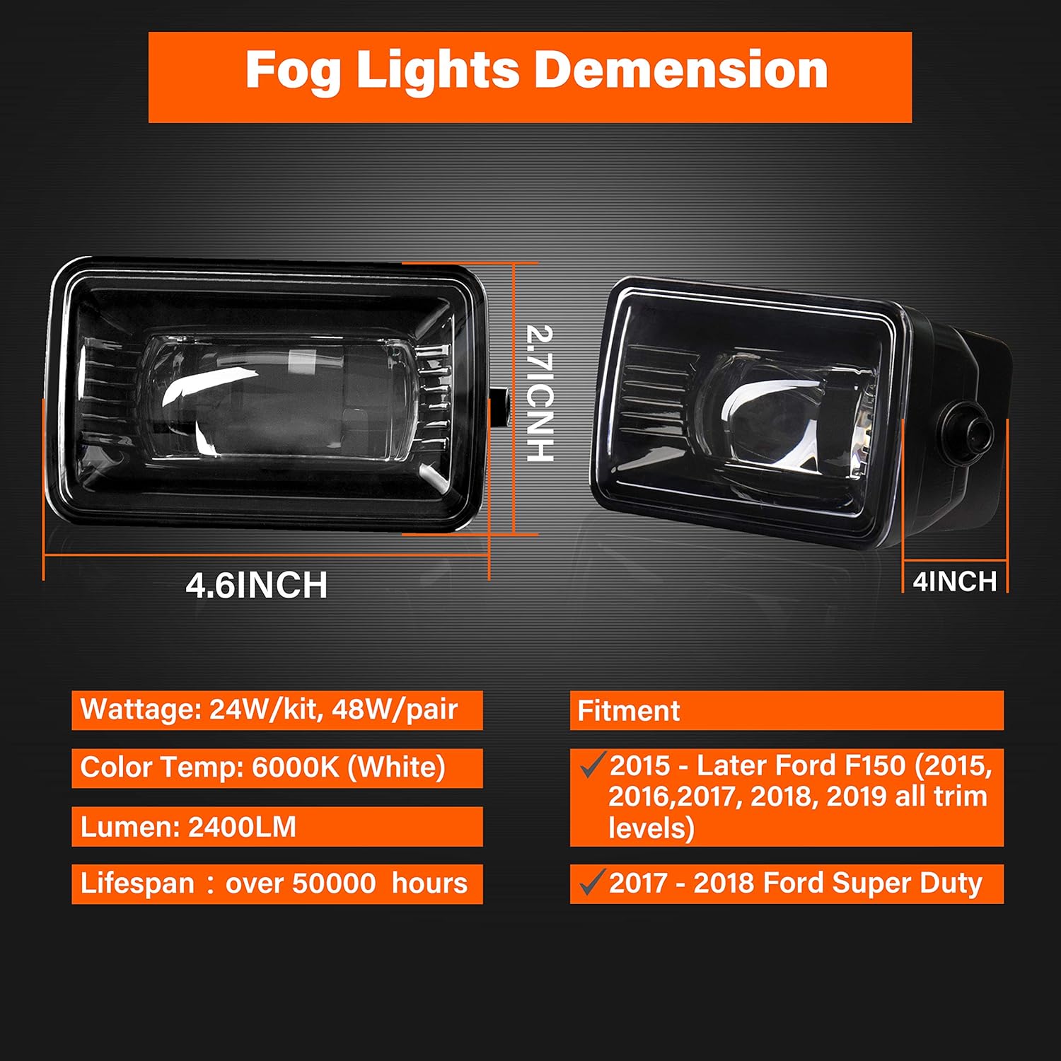 Fog Lights Assembly Kit Pack of 2 L94725